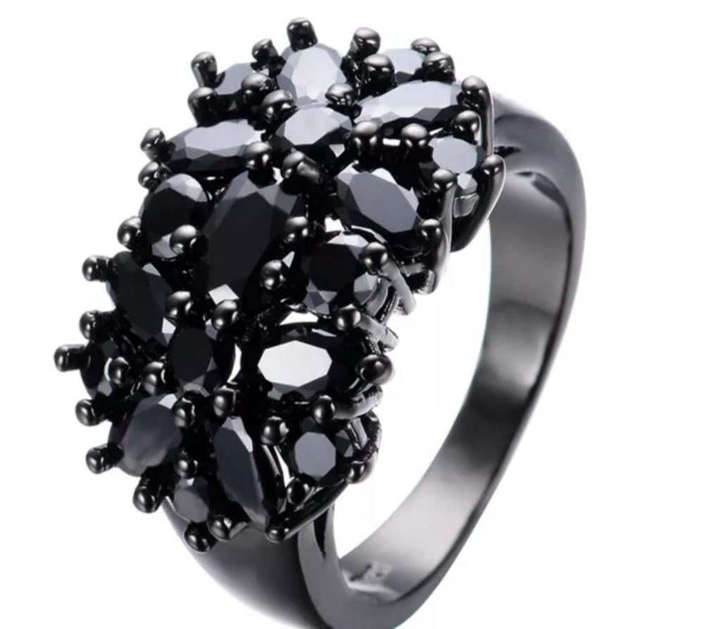 18K black gold plated oval band ring - Picture 4 of 4